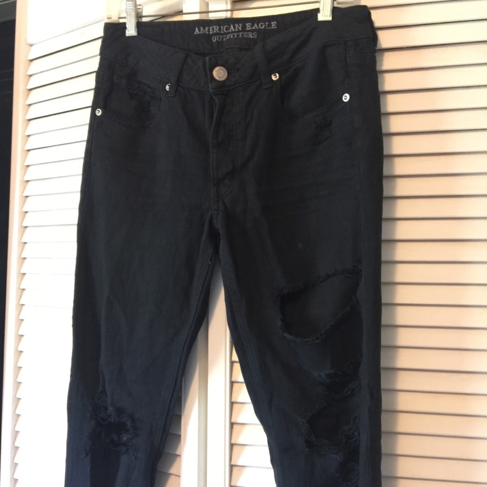 distressed black jeans